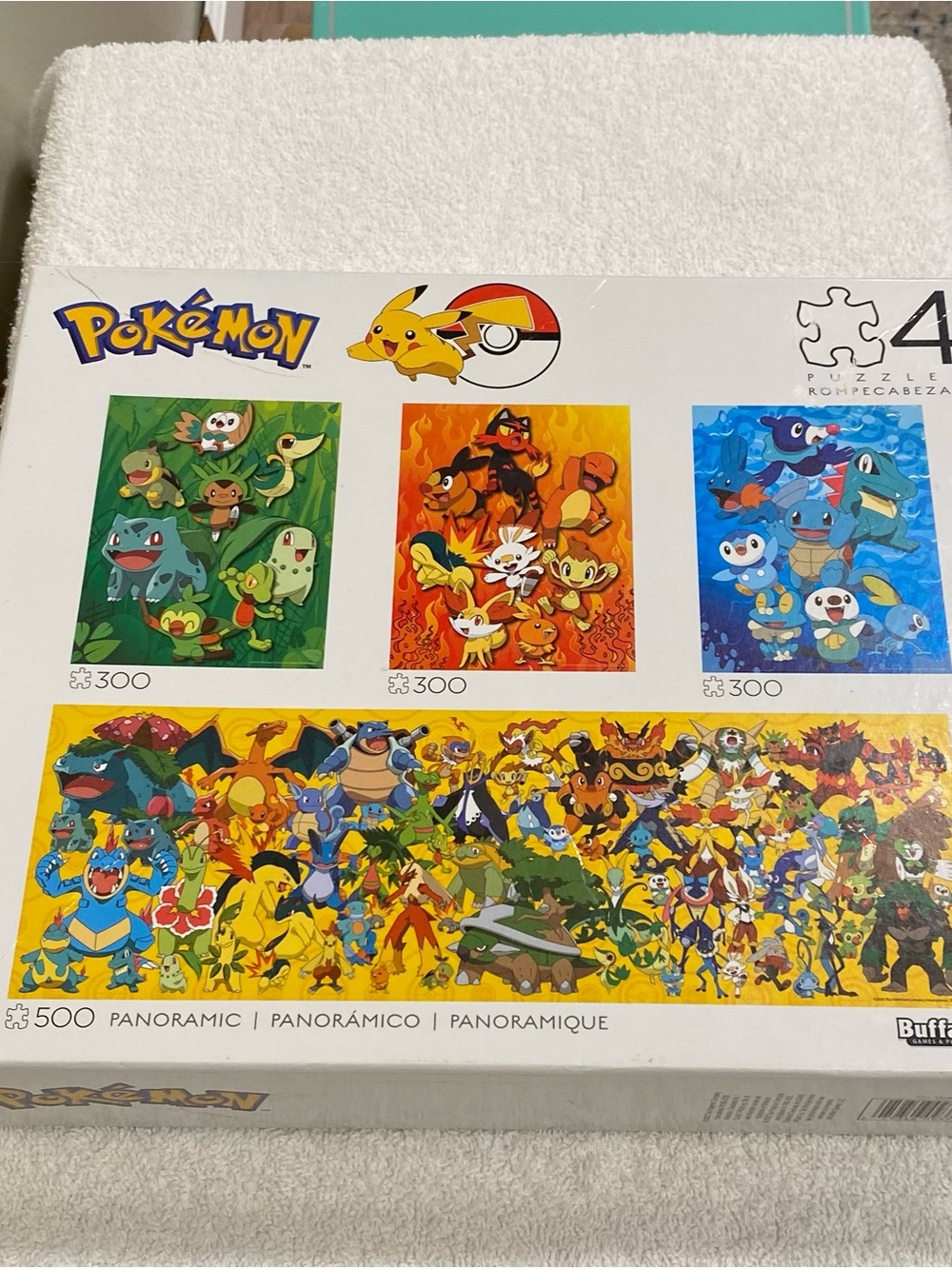 Pokemon Puzzle with Multicolor Jigsaw Art green/blue/yellow/orange